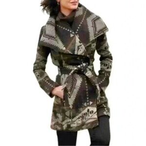 Coldwater Creek Southwestern Shawl Collar Ralph Lauren-Like Cowgirl Coat XL